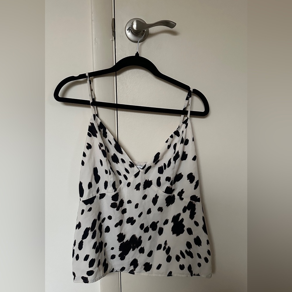 Abercrombie & Fitch Black and White Spotted Camisole
